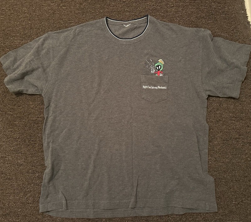 Vtg Warner Bros Marvin The Martian Shirt Men’s Sz XL Right Tool Wrong Mechanic