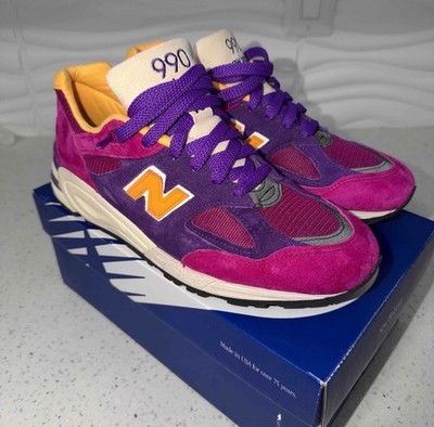 Size 10.5 - Teddy Santis x New Balance 990v2 Made in USA Purple Yellow