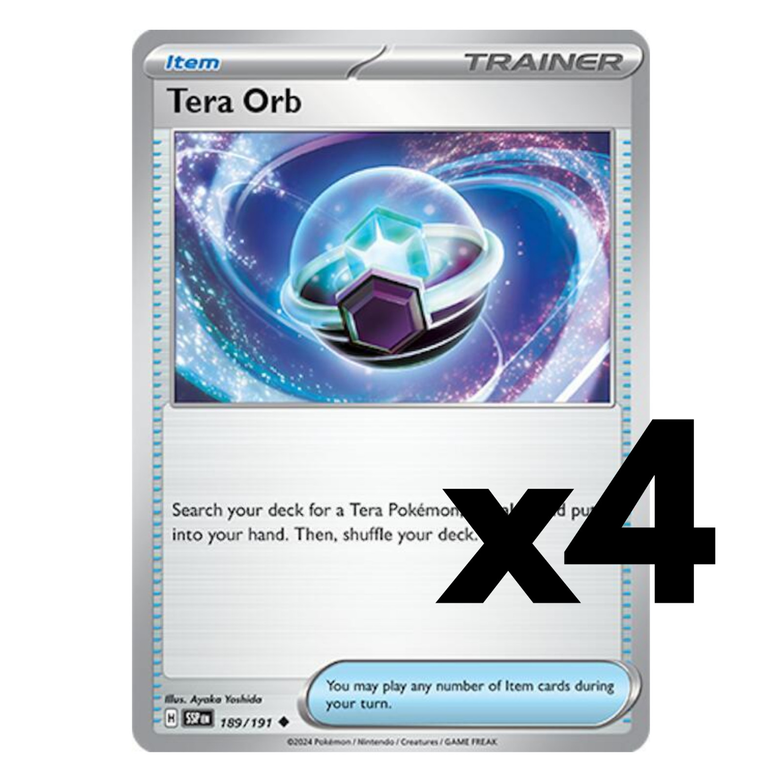 4x Tera Orb - 189/191 - SV08: Surging Sparks (SSP) Pokemon Playset x4