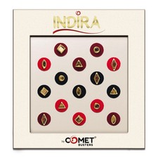 Indira 10mm Tricolor Velvet Bindis Set with Golden Stones - 15 Reusable