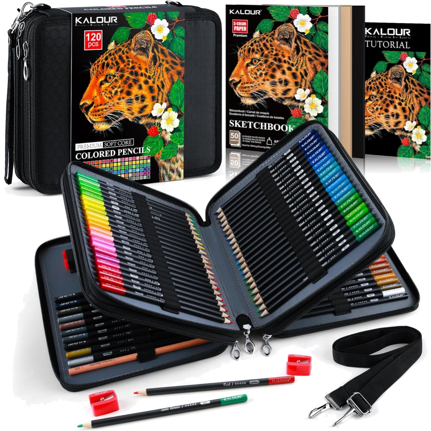 Set With Carry Case, Sketchbook, Blender, Sharpeners & Co...