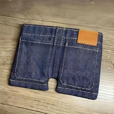 Mini Jeans Wallet Compact andLightweight Stylish Denim CardHolder Small J7Q4