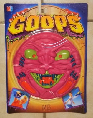 Freesbee Frisbee Rosa Monster mit Krallen - GOOPS MB 1989 Neu 