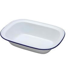 Falcon Oblong Pie Dish 18cm White Enamelware Baking Roasting Tin