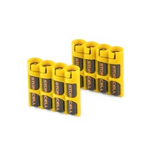 Slimline AAA-4 Yellow Battery Storage Caddy and Dispenser Pack of 2 , Holds ...