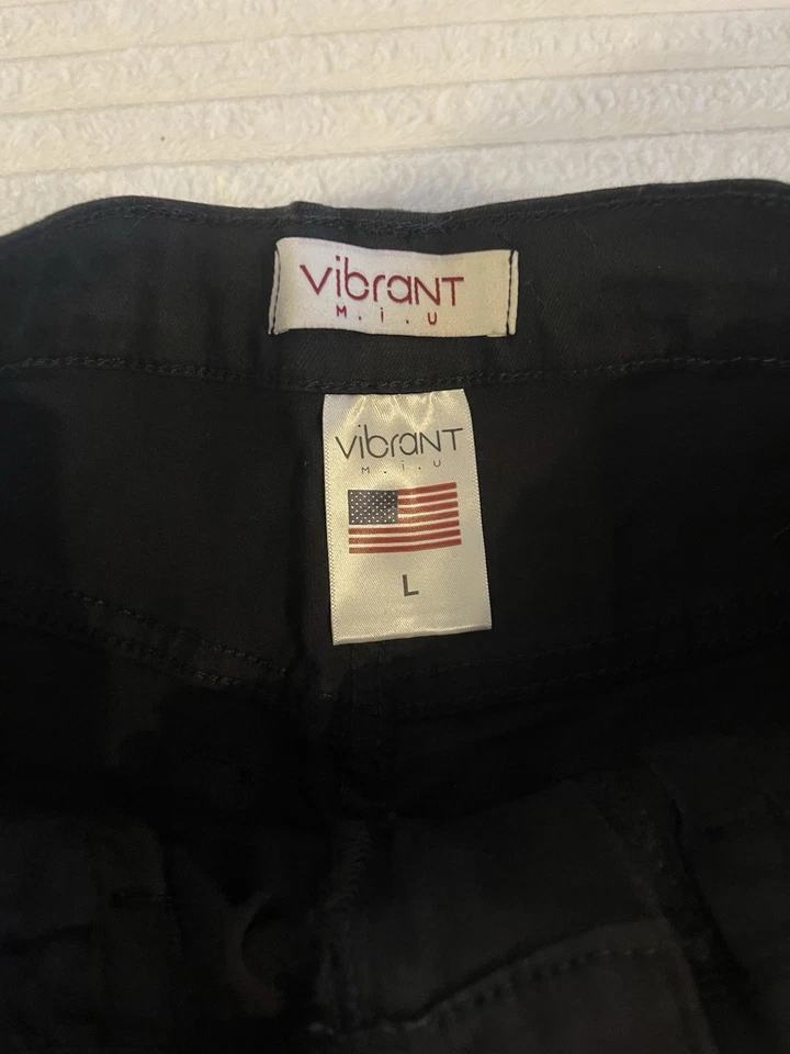 NWT High Waisted Black Ruffle Shorts Vibrant MIU Made in USA - Image 4 of 4