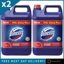 Image of 2 x DOMESTOS THICK BLEACH 5L CONCENTRATED HIGH STRENGTH ORIGINAL GERM KILLER NEW