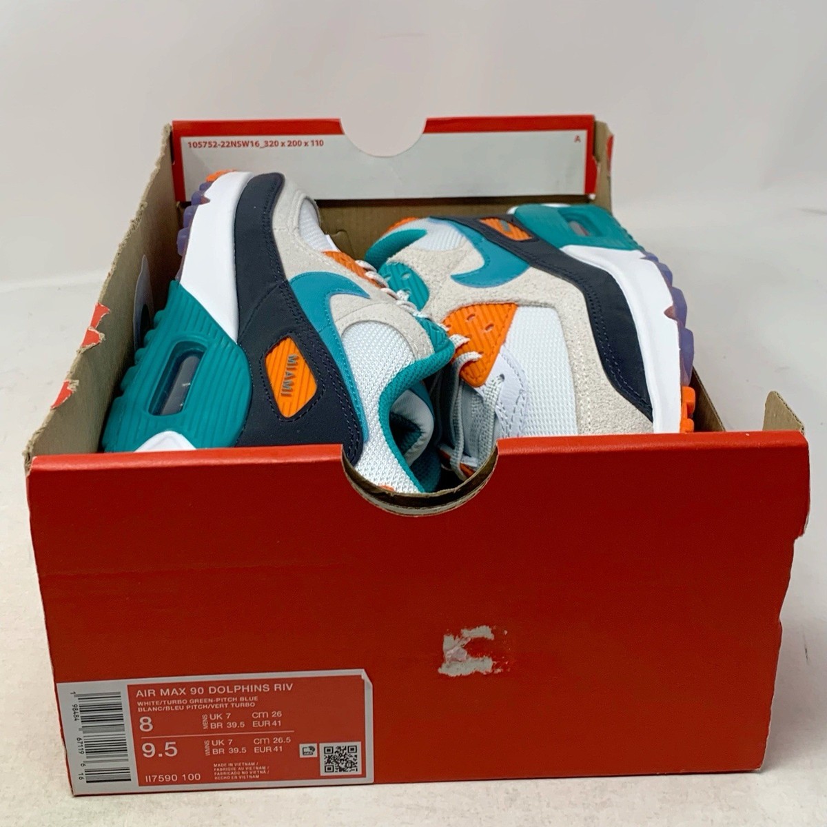 Size 8 - Nike Air Max 90 Miami Dolphins for sale online | eBay