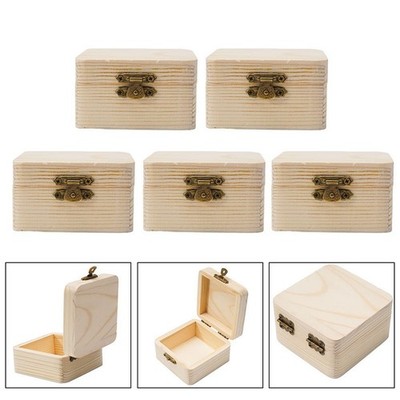 5er Set Schmuck Aufbewahrungsboxen aus Holz mit elegantem Design für den tägli