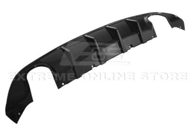 EOS GLOSSY BLACK SRT STYLE REAR BUMPER DIFFUSER DUAL EXHAUST FOR CHARGER 15-UP