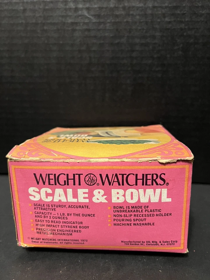 WIGHT WATCHER'S SCALE BOWL 1972 CAJA ORIGINAL, PARECE COMO SI NUNCA SE USARA, SIN DAÑOS Foto 3 de 4