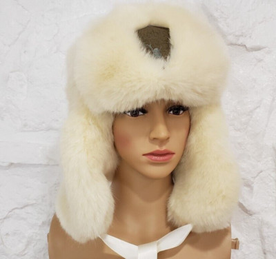 Amazing Nobis Sugar Lips Russian Trapper Ivory Faux Fur Hat | eBay