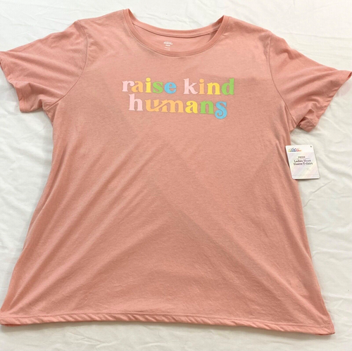 women's Celebrate Pride t-shirt size 2XL(20) peach short sleeve crew neck polye