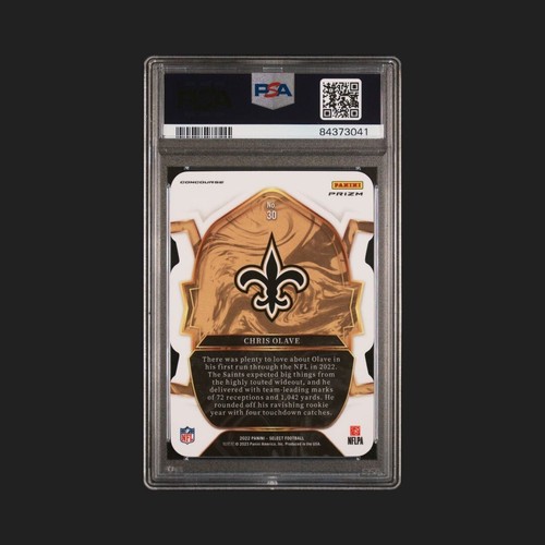 Chris Olave 2022 Select Die-Cut Black & Red Prizm RC #30 PSA 10 - Picture 2 of 2