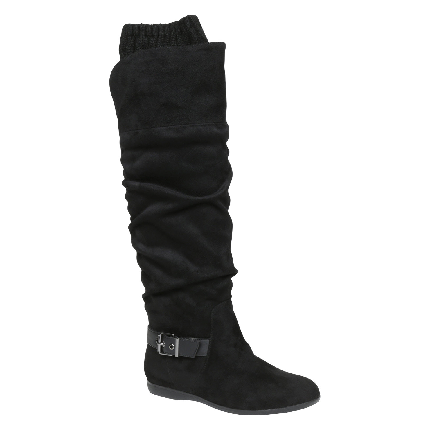 aldo black suede knee high boots