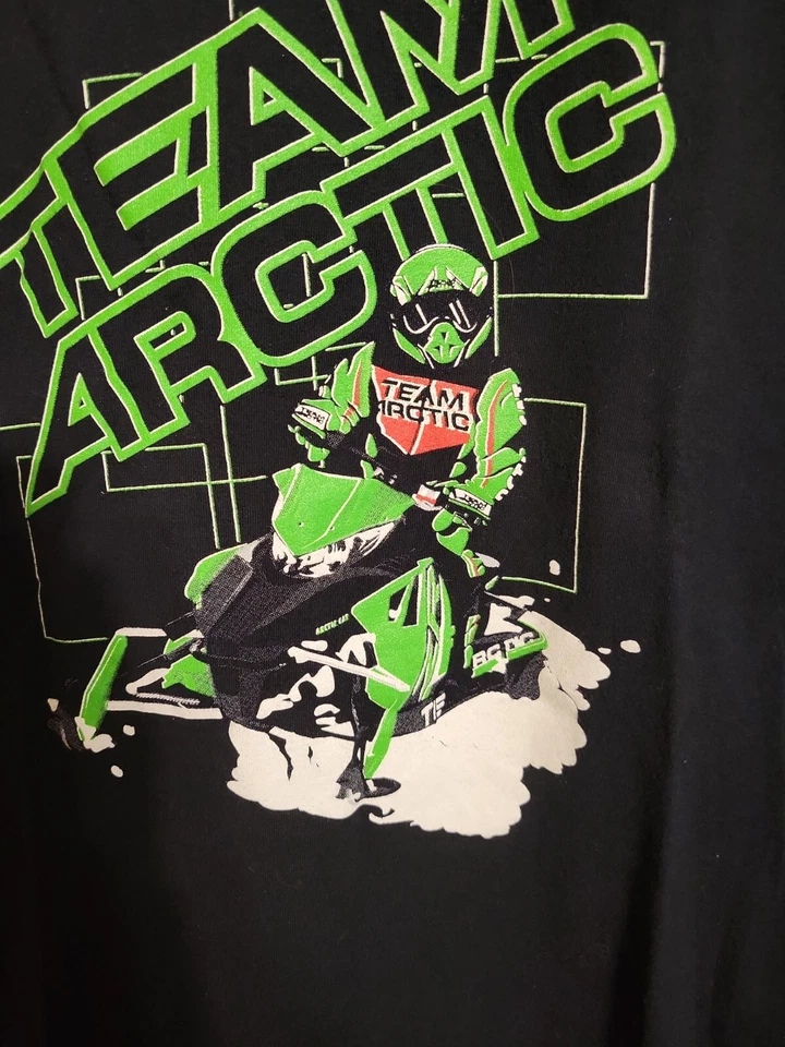 Team Arctic Cat Arcticwear Snowmobile Black T-Shirt Size Youth Large - Image 3 of 4