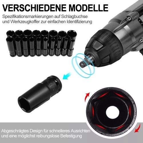 20PCS 1/2" Drive Deep Impact long Socket 8MM-32MM CR-V Steel Metric Sockets Long - Picture 5 of 12