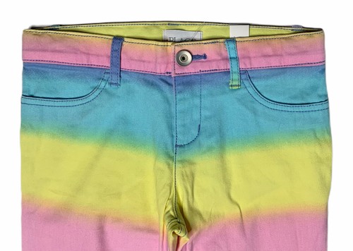 NEW The Childrens Place Girls Rainbow Tie Dye Skinny Jeans Adjustable Waist Sz 6 - Picture 2 of 7