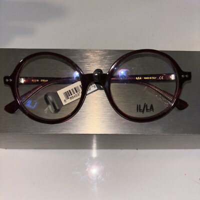 ILLA MARIO STELLA BURGUNDY EYEGLASSES FRAMES ONLY/ MADE IN ITALY