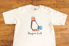 Vtg 80s 1986 L OPUS PENGUIN LUST Spellout Washington Post Single Stitch T-Shirt