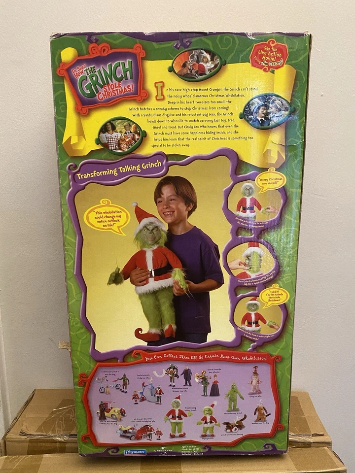 Muñeca de peluche parlante transformadora de Navidad Dr Suess How The Grinch 2000 Foto 3 de 4