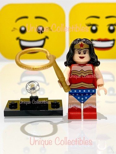 LEGO Minifigure Wonder Woman sh004 DC Super Heroes w/ Pearl Gold Lasso Like NEW - Picture 2 of 3