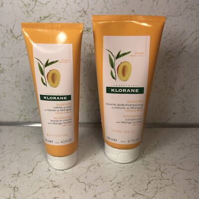KLORANE Nourishing Conditioner 6.7 oz & Leave-In Cream 4.2 oz w/ Mango Butter