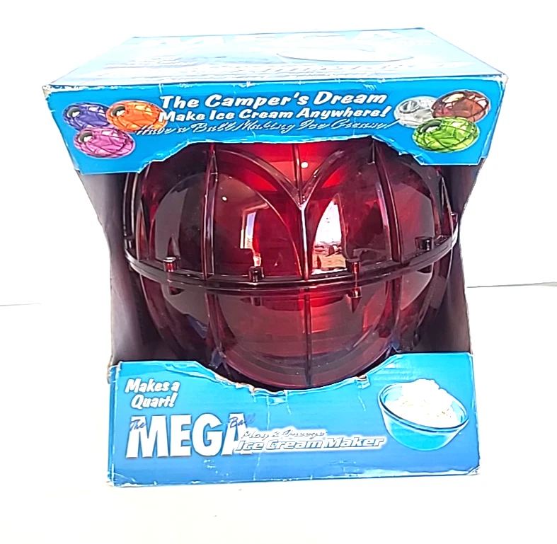 The Mega Ball Play & Freeze Ice Cream Maker Camper's Dream Quart Red Open Box