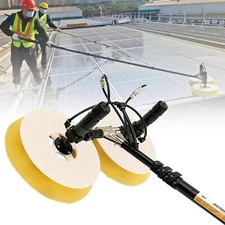 Electrical Solar Panel Cleaning Machine Photovoltaic Clean Brush Telescopic Pole