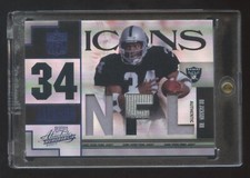 BO JACKSON 2007 ABSOLUTE *NFL ICONS* TRIPLE GAME WORN PATCH LOGO #ED 09/10  RARE
