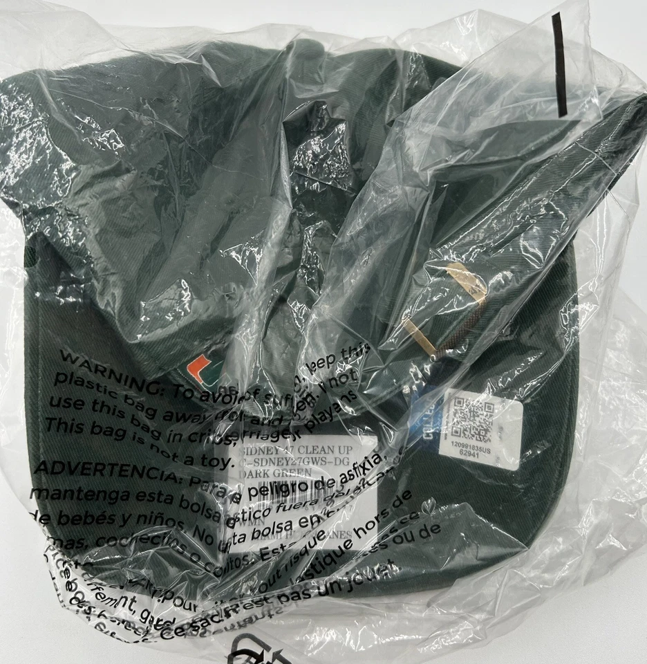 Woman’s Miami Hurricanes NCAA '47 Brand Green Adjustable Hat & Earrings - Image 4 of 4