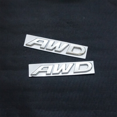 2x Chrome Silver AWD Sep Metal Decal Emblem Sticker Badge Sports Sedan ...