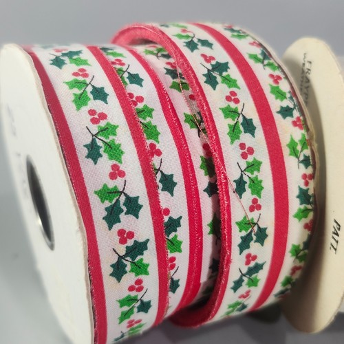 Vintage Weihnachten Geschenkpapier Band Urlaub Schleife Handwerk über 200 Yards gemischter Druck solide Menge - Bild 16 von 24