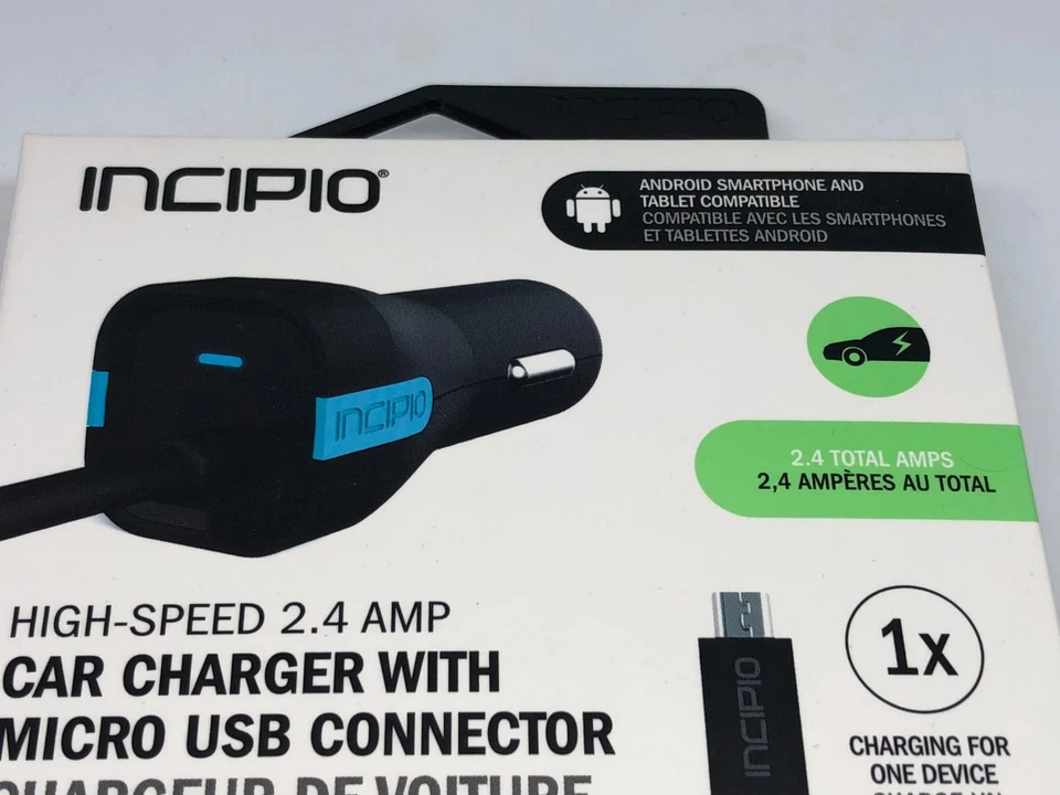 Incipio High Speed 2.4A CAR Charger w/ Micro USB Connector - Black - Image 3 of 4