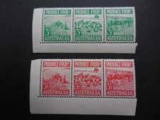 Australia pre-decimal 1953 agriculture produce strips, mint stamps (lot 498)