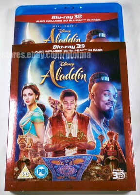 ALADDIN (2019) w/ Slipcover New 3D + 2D BLU-RAY Movie Live-Action