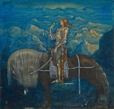 A Knight Rode On John Bauer 1915 Swedish Folklore Fantasy Art Print to Frame