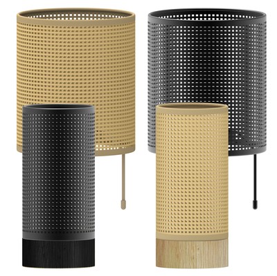 LED Rattanoptik Lampe Batterie Leuchte Dimmbar Batteriebetrieben Innenleuchte