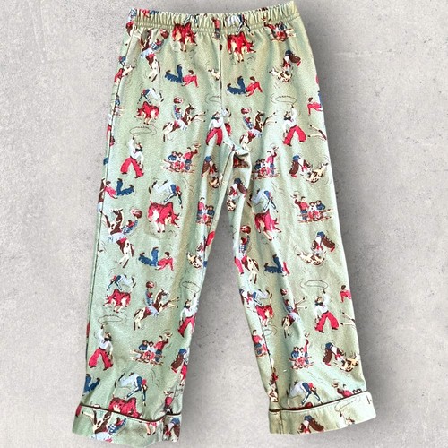 Nick & Nora 5T Flannel Boys Western Rodeo 2 Piece Pajamas Set Cowboy Pants Shirt - Picture 10 of 18