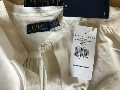 Polo Ralph Lauren white silk shirt, Size L, RRP £ 199 - Picture 2 of 5