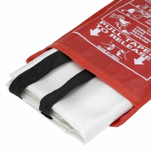 FIRE BLANKET LARGE QUICK RELEASE HOME CARAVAN KITCHEN FIRE SAFETY BLANKET 1Mx1M - Picture 4 of 9