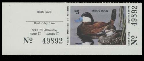1997 Nevada State Duck Stamp Mint Never Hinged. Original Gum. - 第 1/1 張圖片
