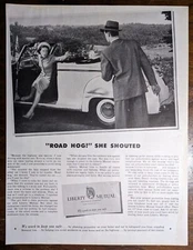 Liberty Mutual Road Hog Saturday Evening Post 1949 Vintage Folio Print Ad