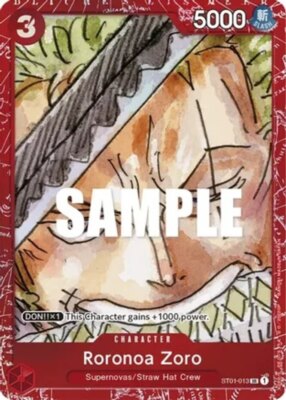 Roronoa Zoro-St01-013 ST01-013 One Piece Promotion Cards for sale