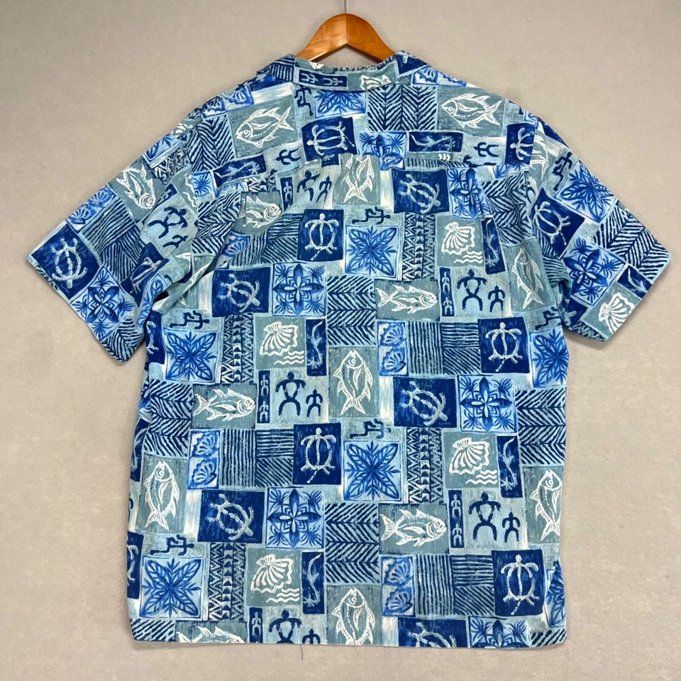 Camisa Hawaiana Vintage Años 70 Royal Creations Peces Tropicales Estampado Tortuga Aloha Camisa XL Foto 2 de 4