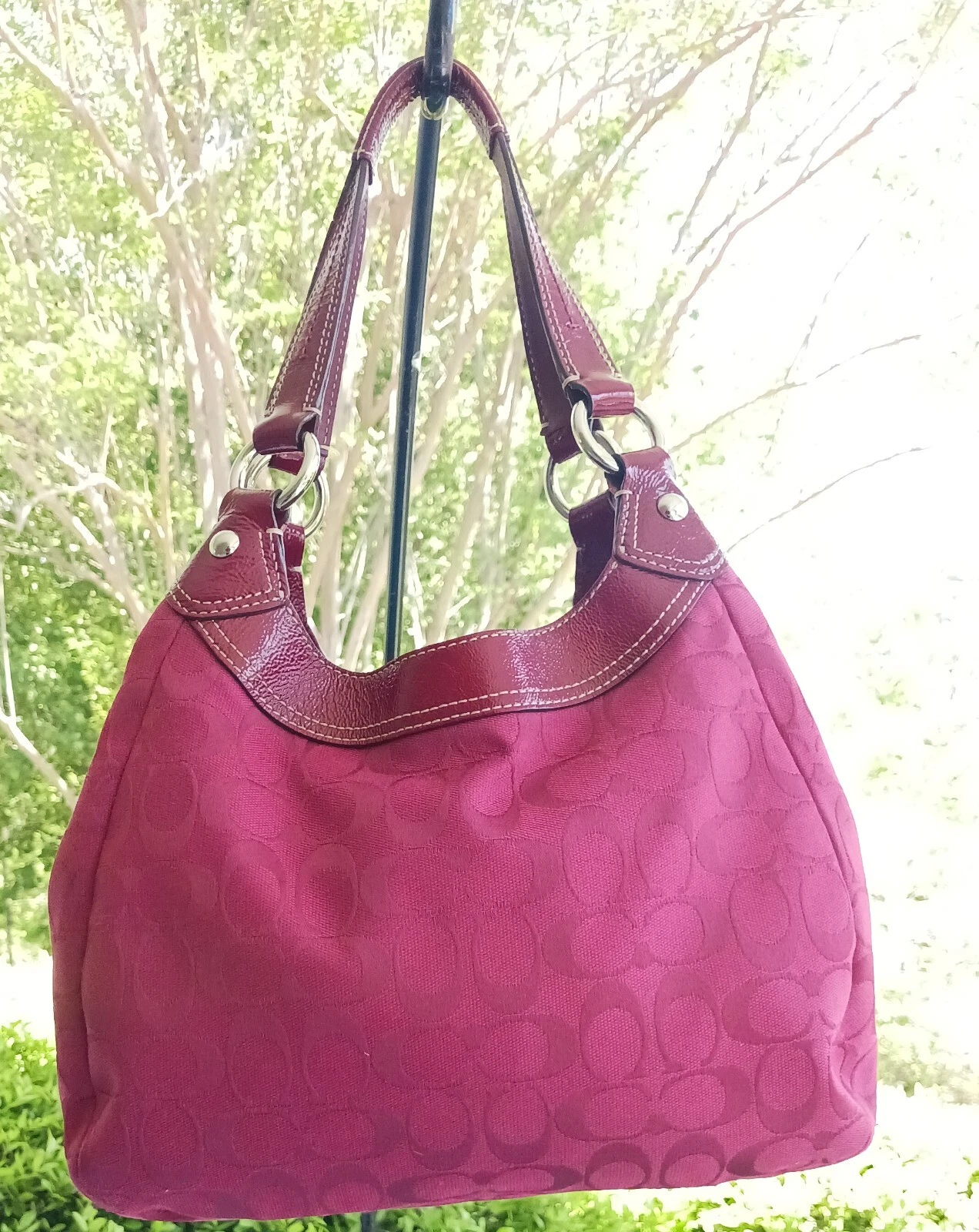 COACH F17094 MEDIO VINTAGE LYNN SOHO ROSSO CILIEGIA FIRMA C TELA HOBO