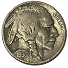 1936 Buffalo Nickel Full Date Coin KM# 134 Lot B2-39 Nice Grade