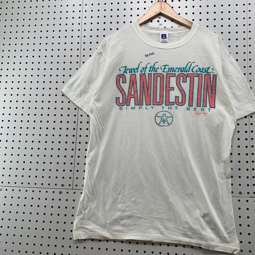 VTG 90s Sandestin Golf Course Shirt Mens Large White Single Stitch USA 21x29.5 - Picture 3 of 15