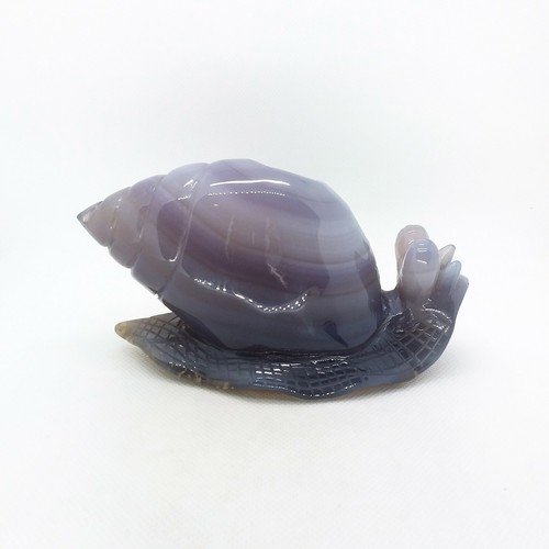 Agate, snail, 5", carving, druzy, specimen, stone, display, mineral, #R-2351 - Picture 2 of 9