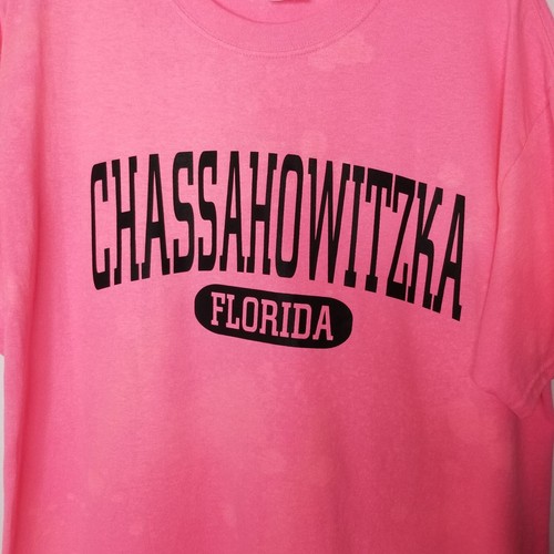 Anvil Women's Large Hot Pink Bleached Chassahowitzka Florida Graphic Tee T-Shirt - Photo 2 sur 5
